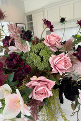 Roses, Scabiosa, Magnolia in a Stone Vase RTfact Flowers