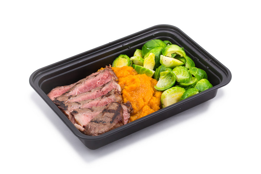 Flank Steak, Asian Fusion Seasoned 6oz, with Green Beans and 1/3rd Cup Jasmine Rice