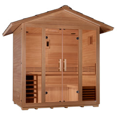 Golden Designs "Vorarlberg" 5-Person Outdoor Traditional Steam Sauna w/ Canadian Hemlock | GDI-8105-01 - Find Your Bath
