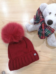 CAPPELLO POMPON VOLPE RED