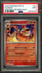 Pokémon - Flareon Poke Ball Reverse Holo Prismatic Evolutions #013 PSA 9