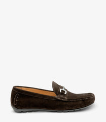LOAKE Hawthorn Driving Shoes - Dark Brown Suede