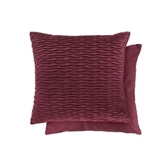 Henley Bordeaux Red Pleated Velvet Cushion Covers (Pair)