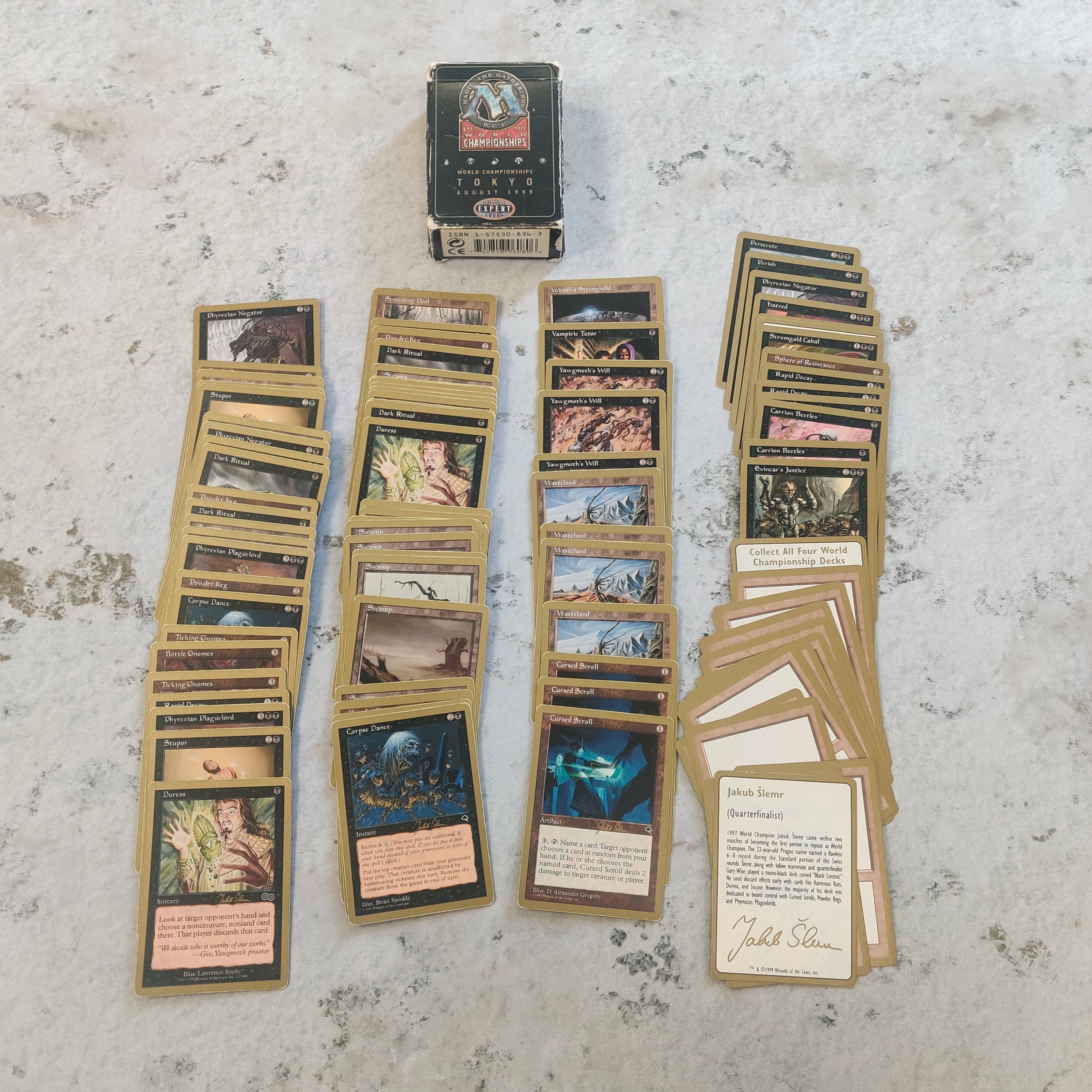 Magic the Gathering 1999 World Championship Jakub Slemr Deck Complete Heavily Played BD151-0328