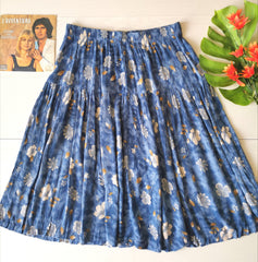 jupe vintage à fleurs en viscose, taille 40