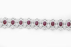 14K White Gold Ruby Bracelets