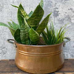Large Vintage Handmade Brass Plant Pot Planter