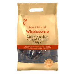 Just Natural Wholesome | Milk Chocolate Coated Raisins 250g | 250g