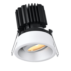 Tangra 3" Gimbal Round Recessed Thin Alzak Trim Lens White 50° 4CCT+DTW 35K to 27K CRI90 with 120-347V 0-10V Dimmable Commercial Driver