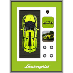 CUADRO DECORATIVO COCHE DE CARRERAS LAMBO 80X110CM VERDE