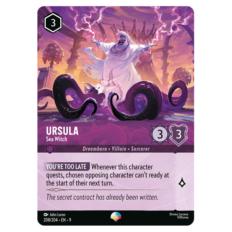 Ursula - Sea Witch 208/204 card from the Lorcana set Fabled