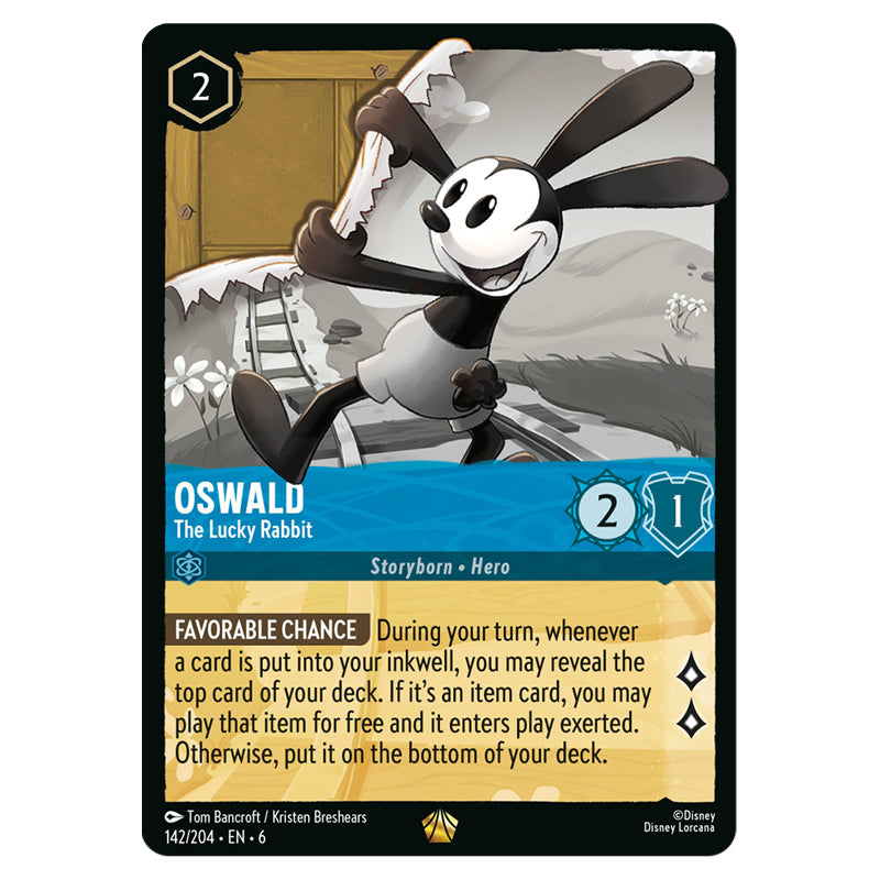 Oswald - The Lucky Rabbit 142/204 card from the Lorcana set Azurite Sea