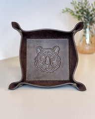 Tiger Leather Embossed Valet Tray