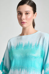 Soft Knit Wavelength Tunic, Calypso Blue/White | Ming Wang