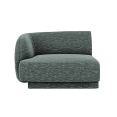 Sofa modułowa MILEY - moduł lewostronny niebieski petrol szenil jedwabisty