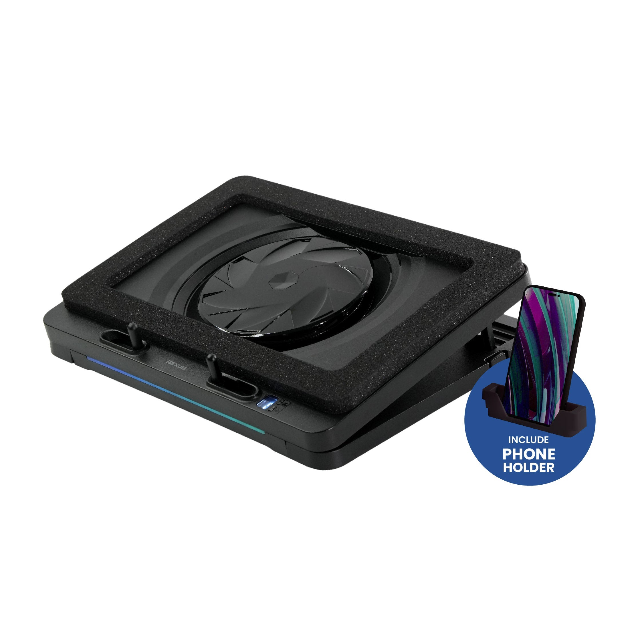 Rexus B400 Frost Cooling Pad Breeze RGB - Pendingin Laptop 2400RPM Type C