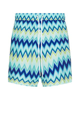 Nylon swimsuit with zigzag print