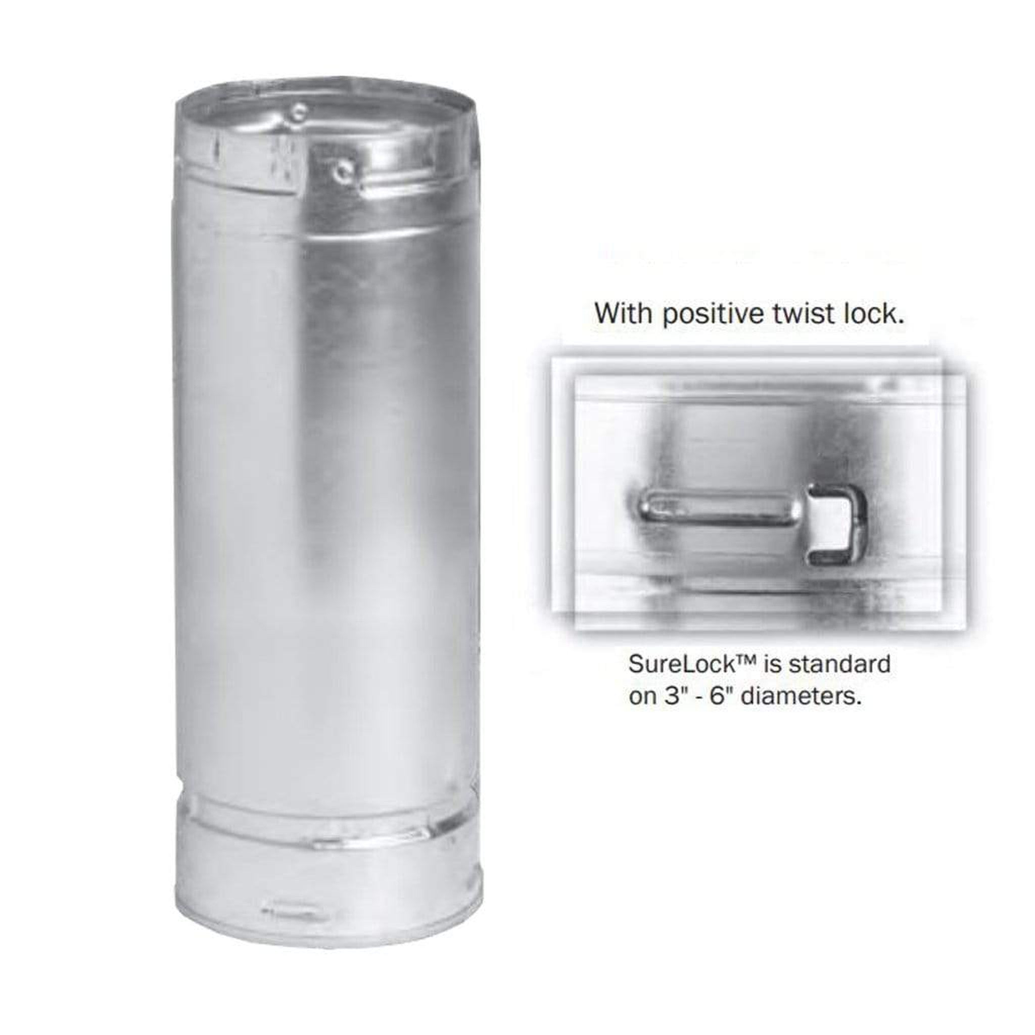 Metal-Fab Type B-Vent 8" x 24" Chimney Length Pipe