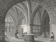 PARIS. L'entree jail Conciergerie 1828 old antique vintage print picture