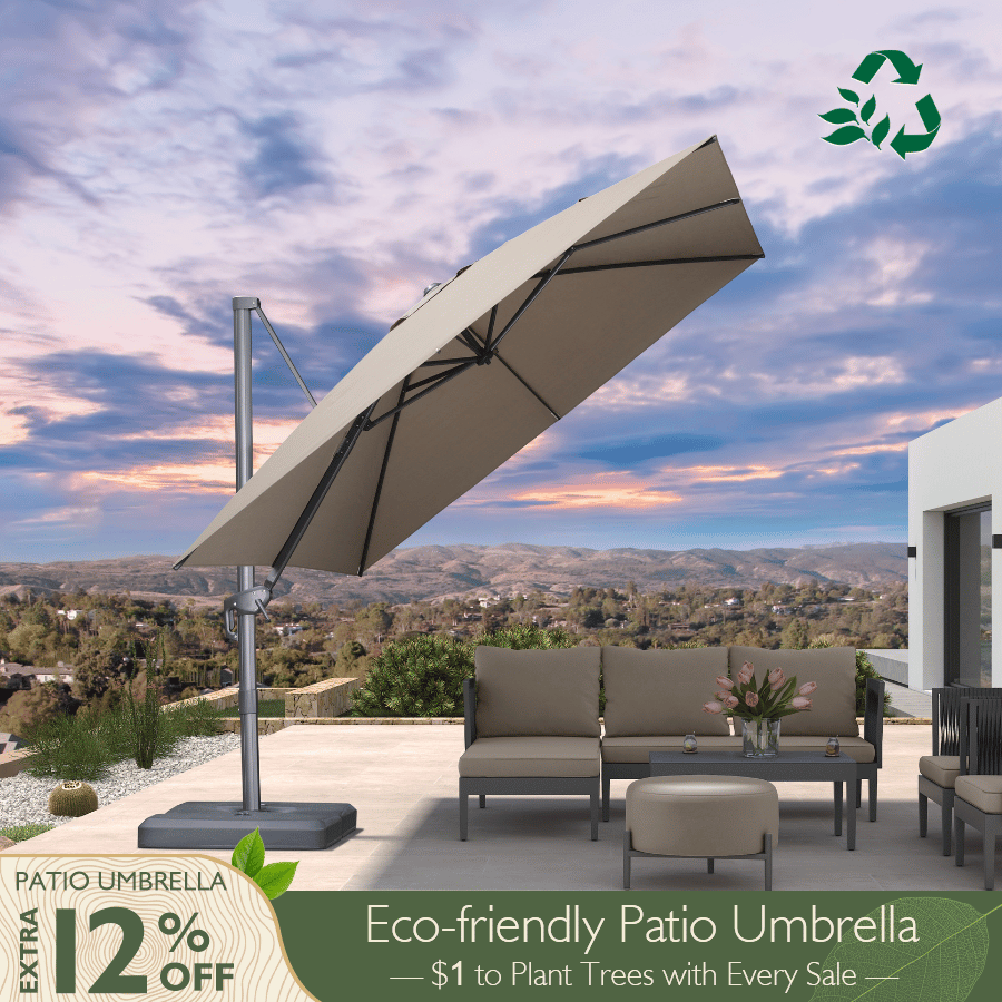 PURPLE LEAF Eco-friendly Affordable Patio Umbrella UV Resistant Sustainable Yard Umbrellas
