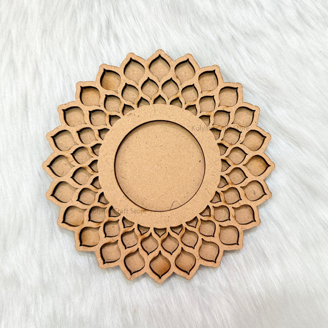 Peacock Mandala T-Light Candle MDF Cutout