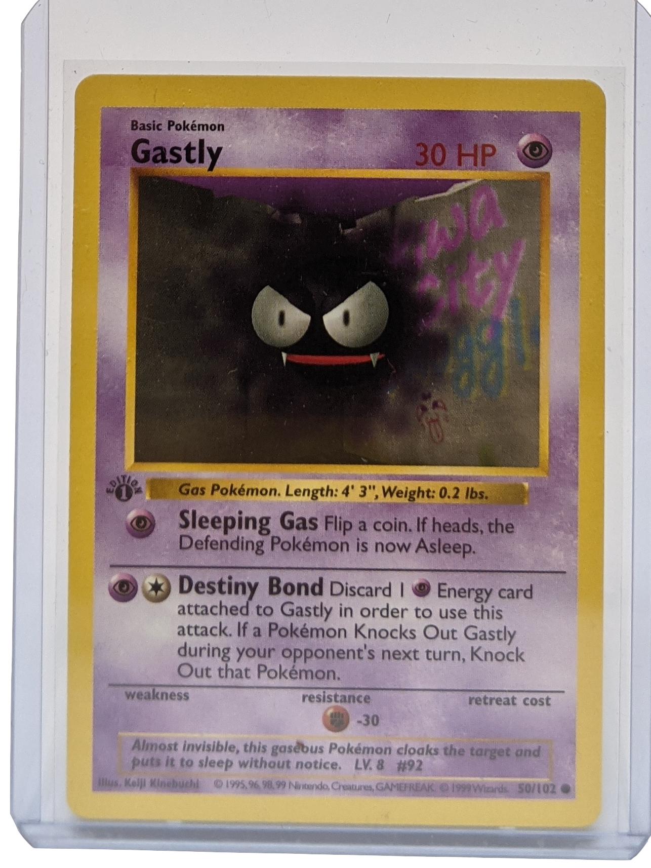 1999 Pokemon Gastly - 1st Edition Shadowless