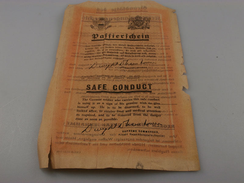 "Safe conduct". Volantino di propaganda