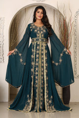 Bottle Green Islamic Wedding Kaftan