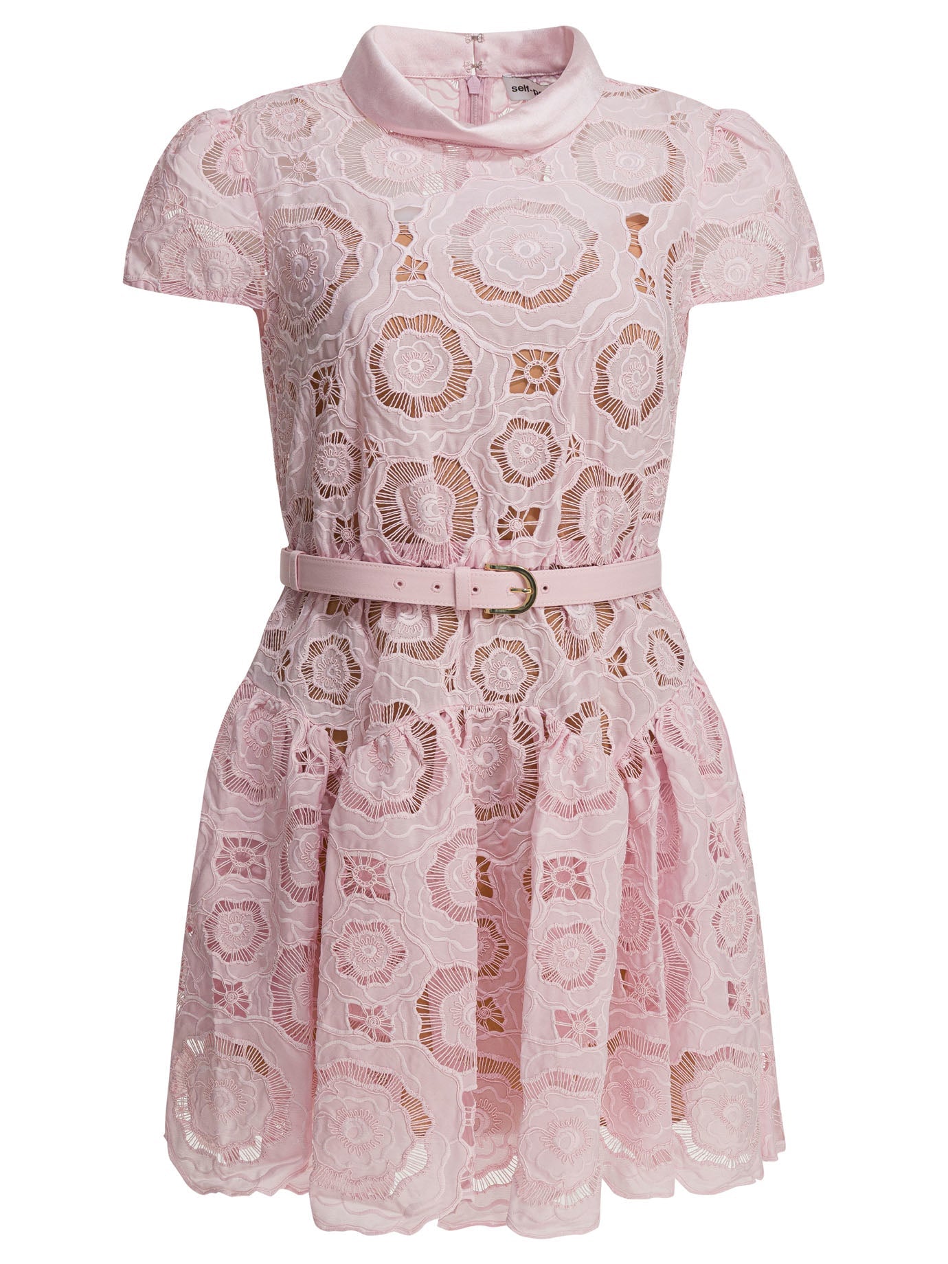 Floral lace flared dress