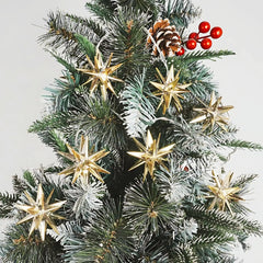 12cm 10er LED Weihnachtsstern Lichterkette Strombetrieb Gold für Innen und Außen