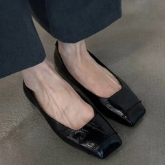 KYLETHOMASW - Mary Jane Square Toe Casual Low Heel Shoes 2025 Autumn New Fashion Daily Dress Up Temperament Women Flat Shoes Soft Soled Shoes