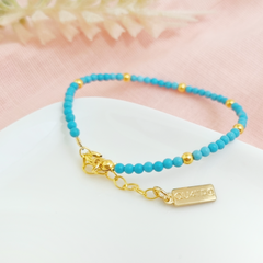 pulsera de turquesas - plata 925