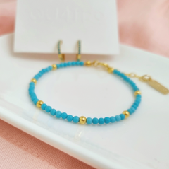 pulsera de turquesas - plata 925