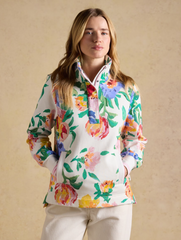 Burnham White Artist Floral Quarter Zip Sweatshirt