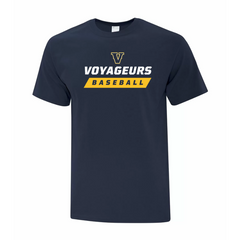 A photo of the Voyageurs T-Shirt in colour navy.
