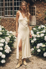 Spell Vina Lace Slip Dress in buttermilk