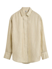 Oversized Striped Shirt Beige/Brown