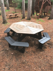 Tru 180 Octagonal Picnic Table in White Finish Outdoors