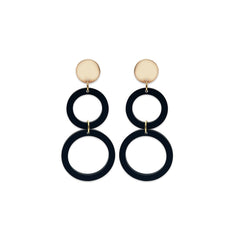 The Eighties Circle Earrings - Black