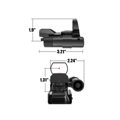 UUQ 1X22X33 Reflex Red Dot Sight - 4 Reticle Red & Green Dot Optics with Integrated Green Laser for 20mm Rail - UUQ Optics