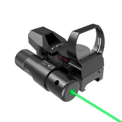 UUQ 1X22X33 Reflex Red Dot Sight - 4 Reticle Red & Green Dot Optics with Integrated Green Laser for 20mm Rail - UUQ Optics