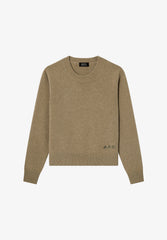 Beige boxy wool sweater - 0