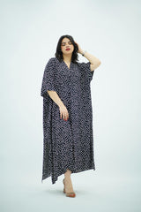 Gandoura Robe fluide à pois noir & blanc