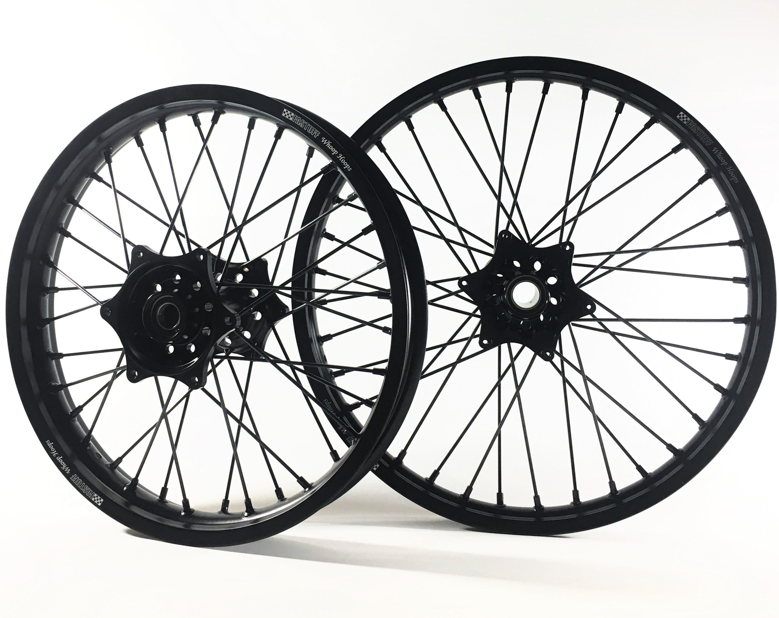 Fastuff Whoop Hoops Wheel Set KTM/Husqvarna 2016-2022 19" 21" Black Rims Black Hubs