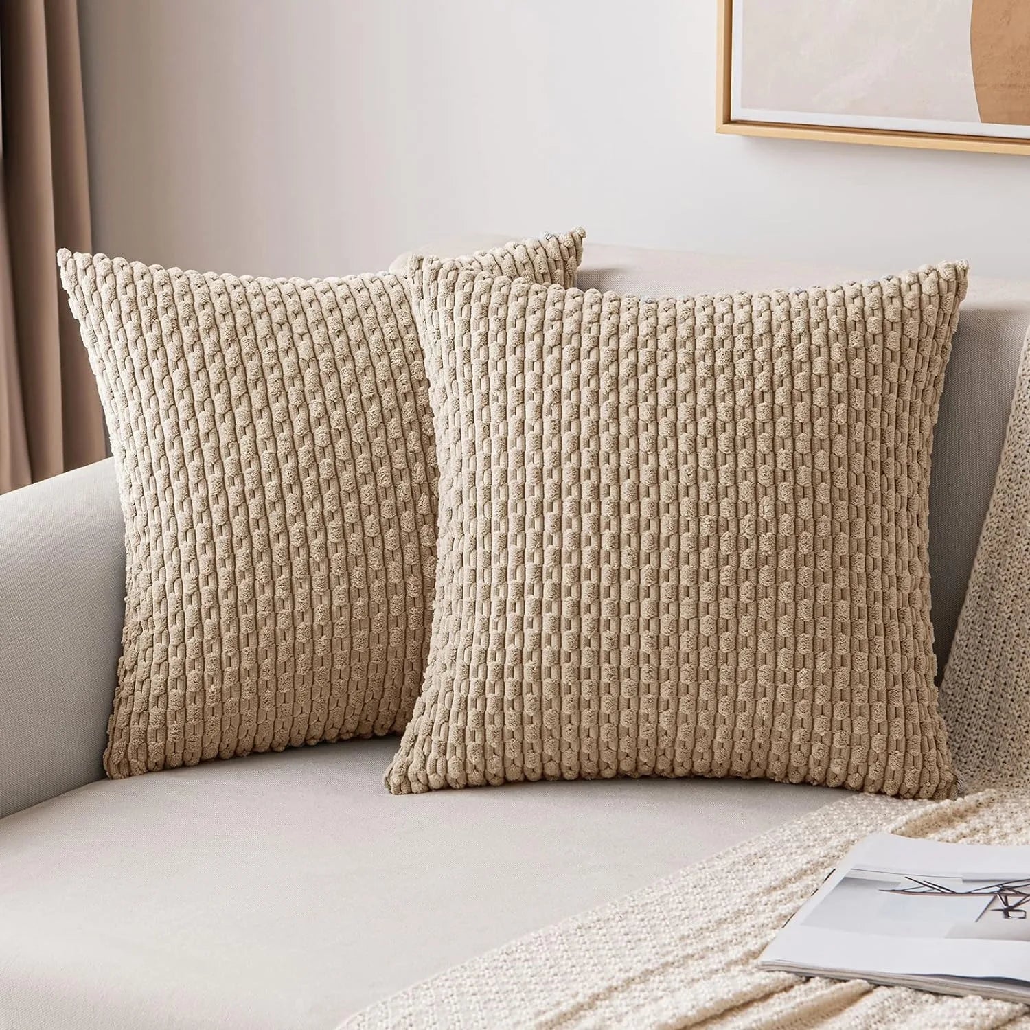 Woonaccessoires | Corduroy kussenhoezen met boho-stijl 0