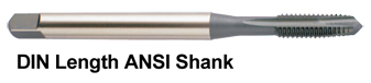 N4746 7/8-9, H6 3 FLUTED SPIRAL POINTED PLUG SUPER HSS DIN OAL ANSI SHANK STEAM OXIDE FOR STEEL & STAINLESS STEELS UPTO 35HRc