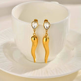 Italian Horn Dangle Earrings