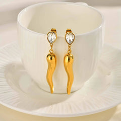 Italian Horn Dangle Earrings