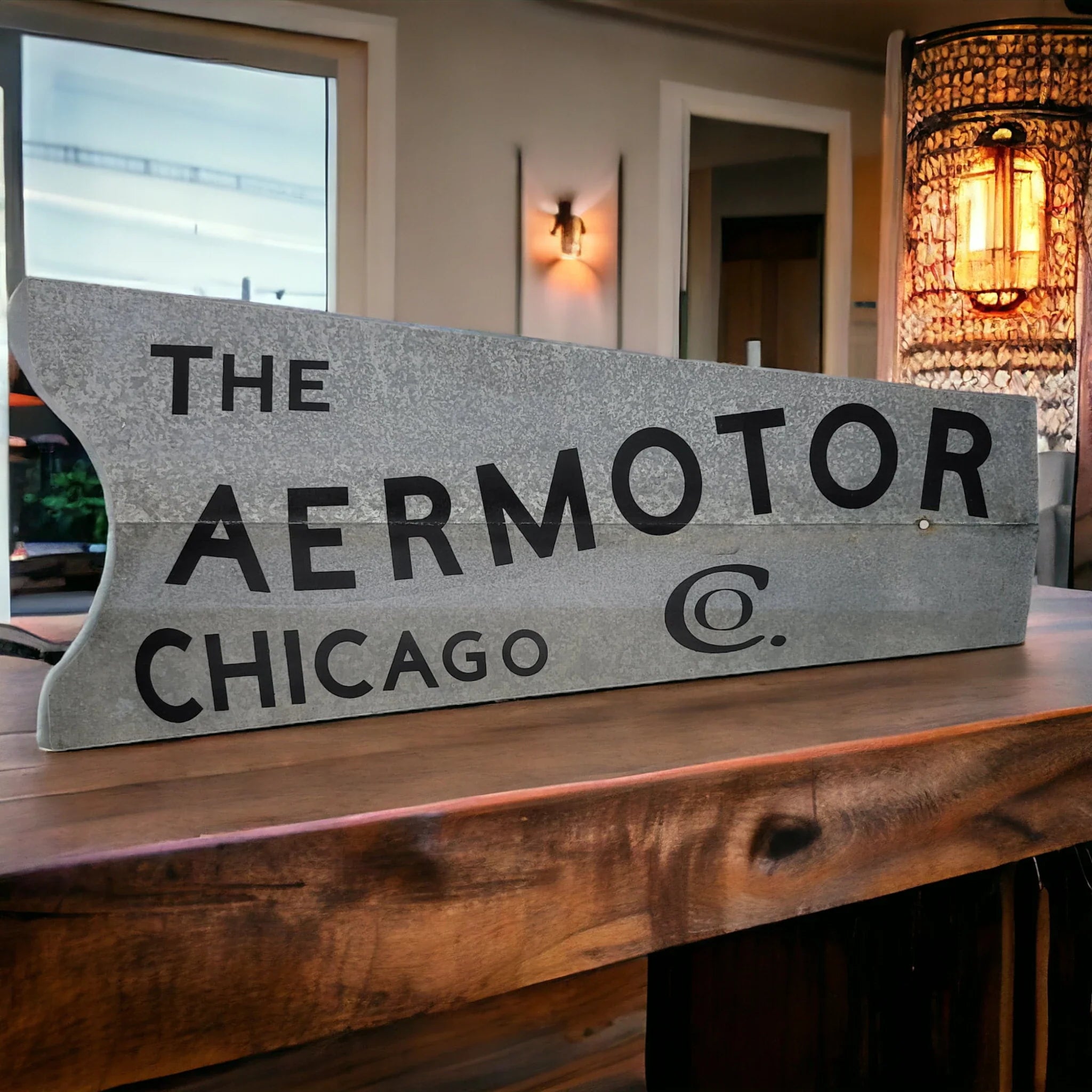 Aermotor Windmill Tail Fin Sign – Reclaimed Galvanized Farm Décor