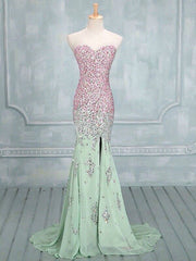 Mermaid Sweetheart Neck Long Prom Dresses, Formal Dresses